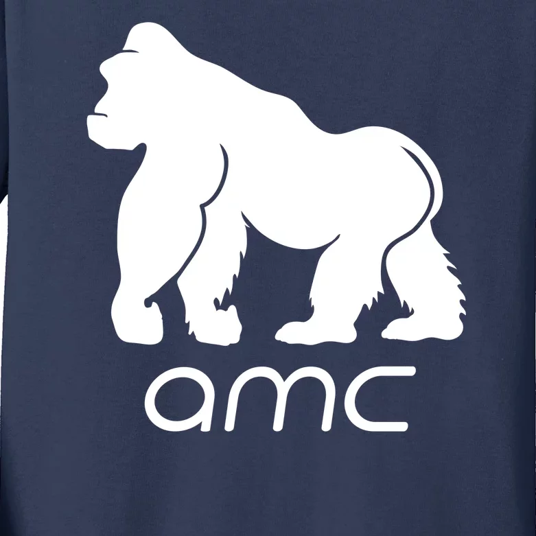 AMC To the moon Short Squeeze Ape Kids Long Sleeve Shirt