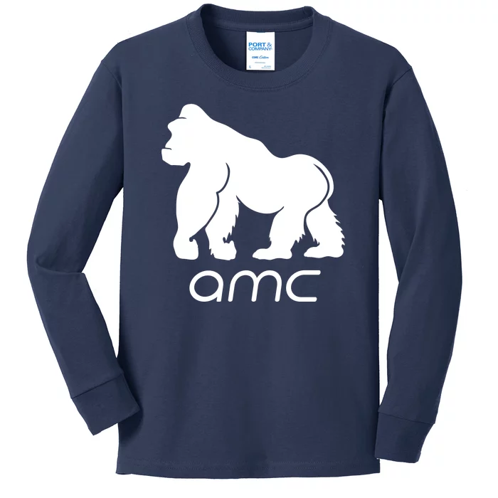 AMC To the moon Short Squeeze Ape Kids Long Sleeve Shirt