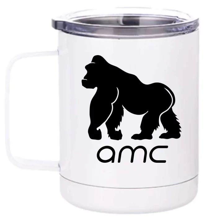 AMC To the moon Short Squeeze Ape Front & Back 12oz Stainless Steel Tumbler Cup