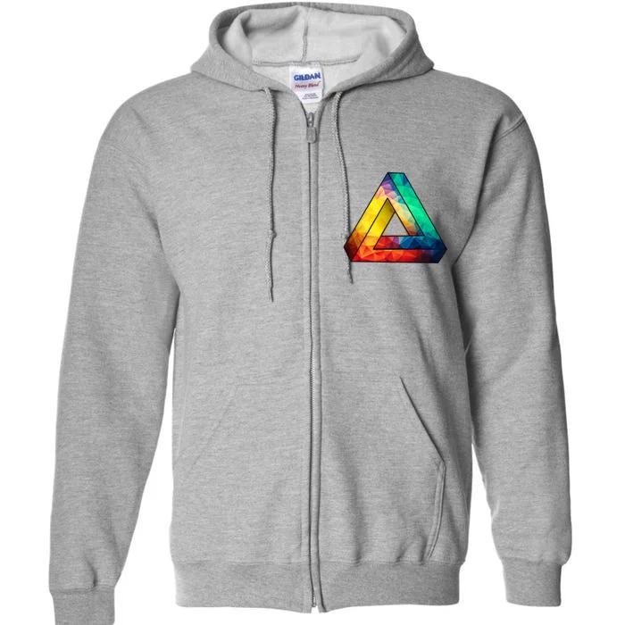 Abstract Multi Color Cubizm Painting Full Zip Hoodie