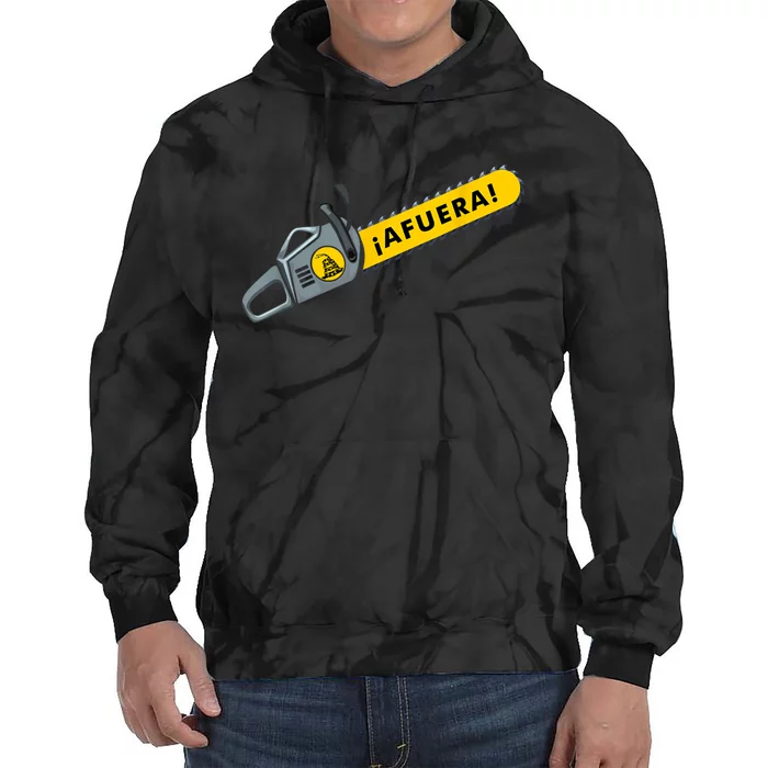 Afuera Milei Chainsaw Libertarian Ancap Liberty Freedom Tie Dye Hoodie