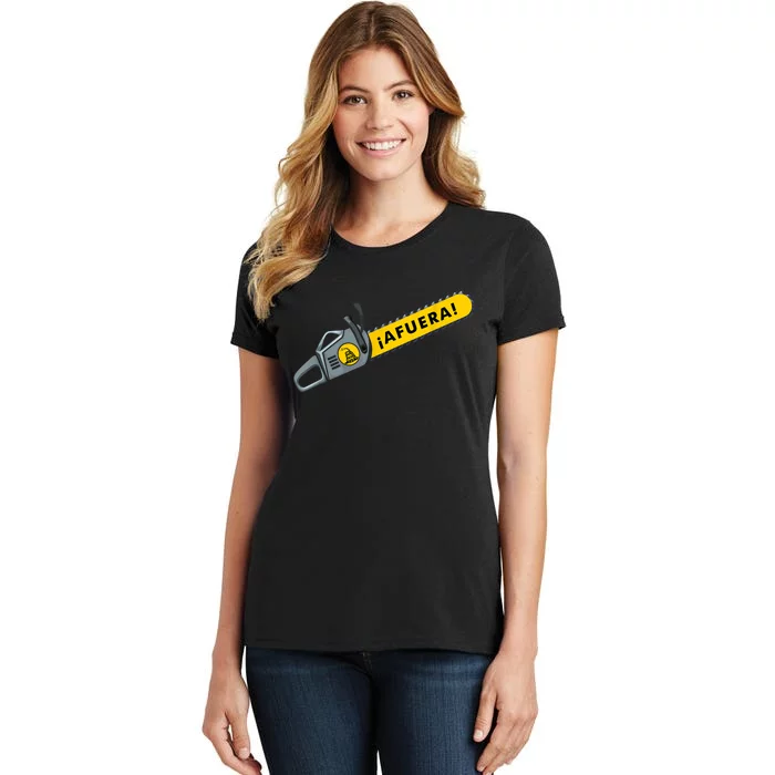 Afuera Milei Chainsaw Libertarian Ancap Liberty Freedom Women's T-Shirt