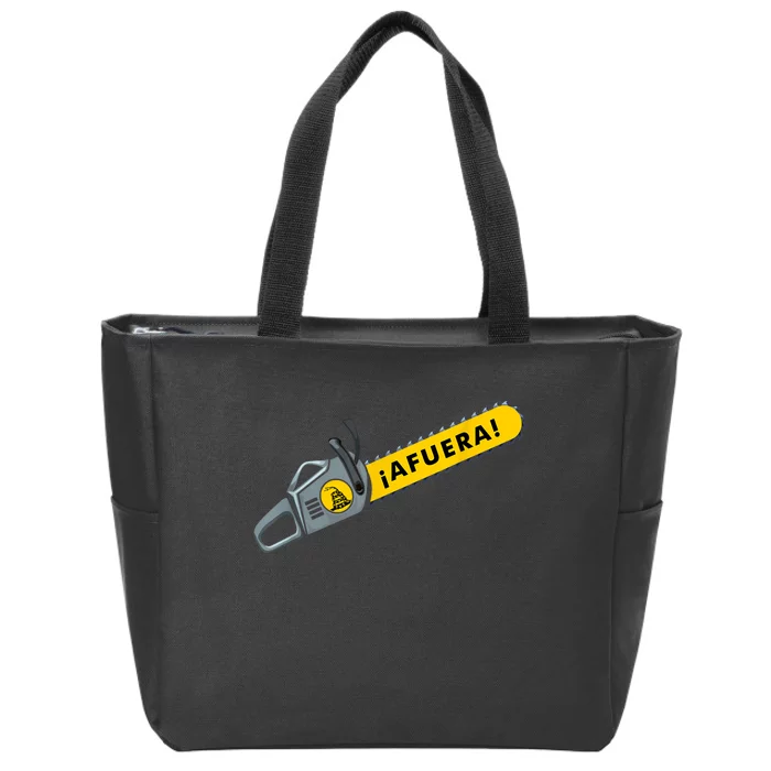 Afuera Milei Chainsaw Libertarian Ancap Liberty Freedom Zip Tote Bag