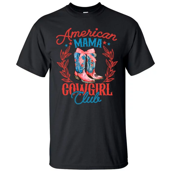 American Mama Cowgirl Club Retro Western Tall T-Shirt