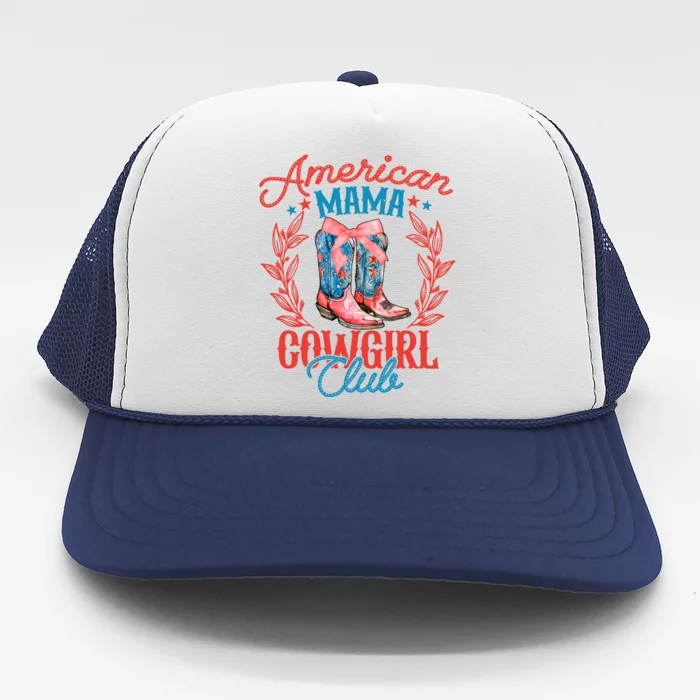 American Mama Cowgirl Club Retro Western Trucker Hat