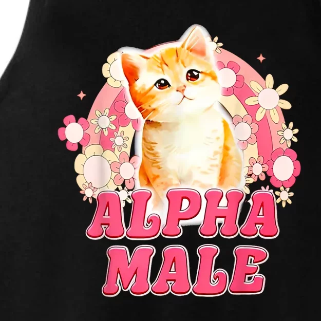 Alpha Male Cat Kitten Funny Ladies Tri-Blend Wicking Tank