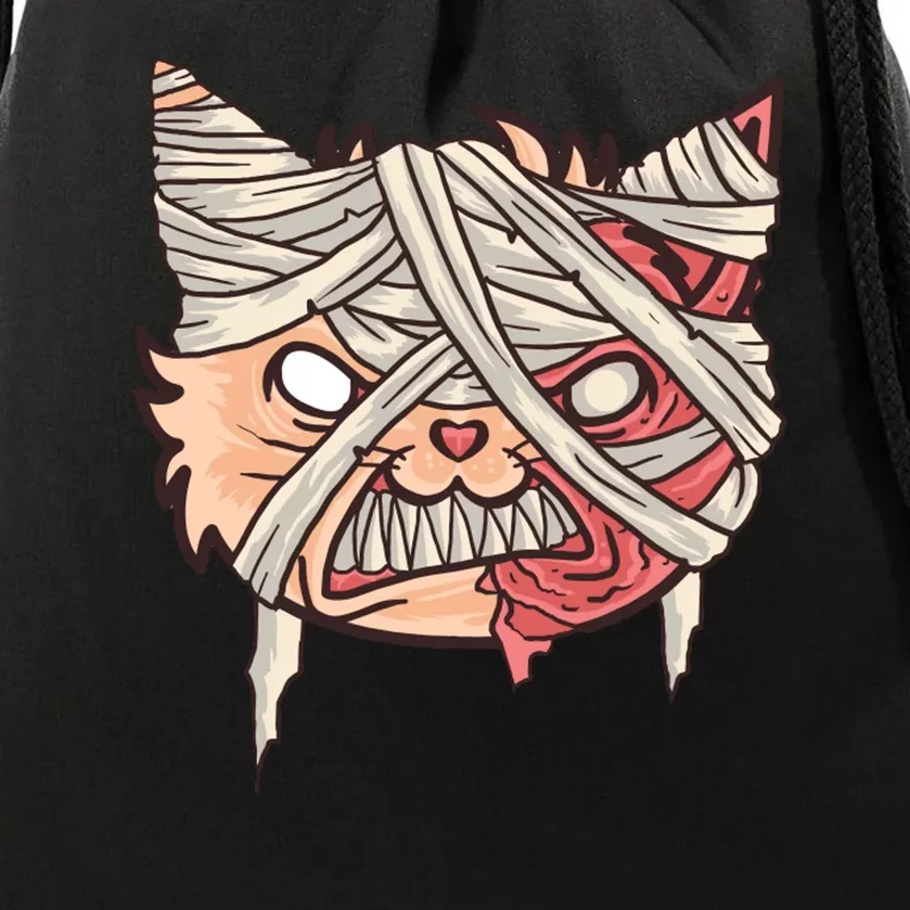 Angry Mummy Cat Drawstring Bag