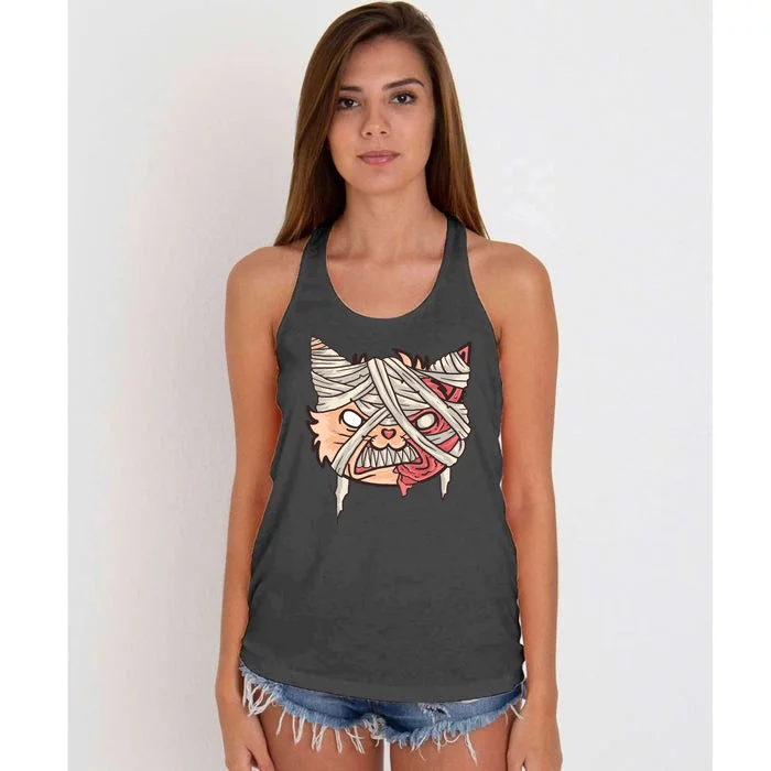 Angry Mummy Cat Women's Knotted Racerback Tank