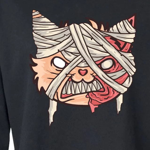 Angry Mummy Cat Cropped Pullover Crew