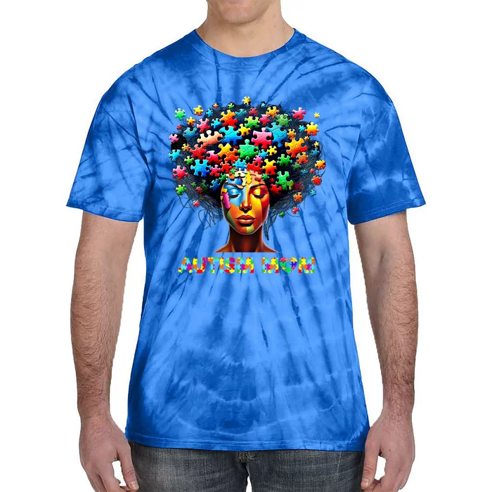 Autism Mom Colorful Puzzle Mother Autism Awareness Mama Gift Tie-Dye T-Shirt