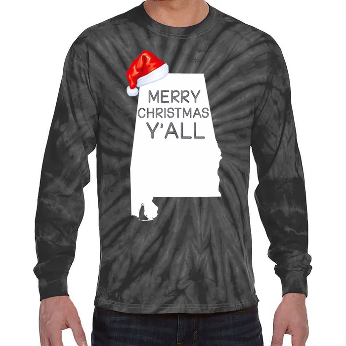 Alabama Merry Christmas YAll Alabama Christmas Tie-Dye Long Sleeve Shirt