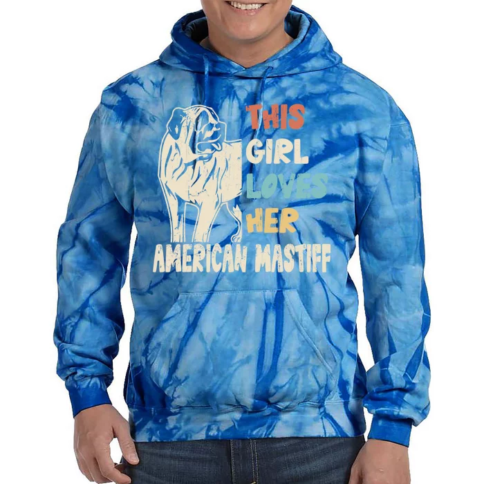 American Mastiff Cool Vintage Retro For Dog Mom Gift Tie Dye Hoodie