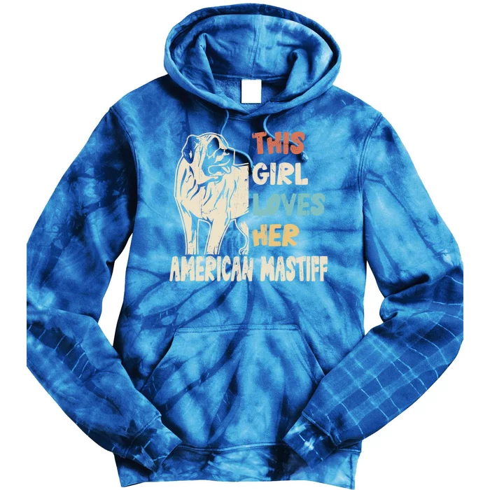 American Mastiff Cool Vintage Retro For Dog Mom Gift Tie Dye Hoodie