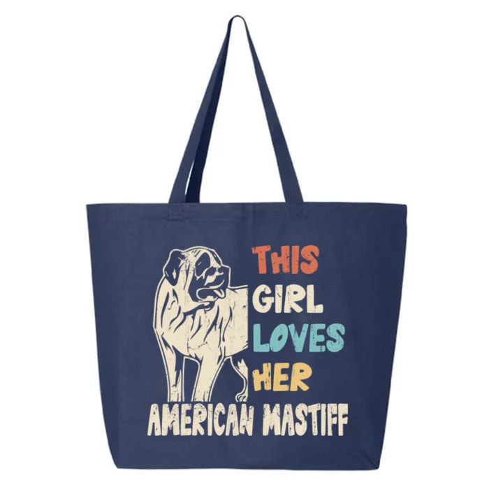 American Mastiff Cool Vintage Retro For Dog Mom Gift 25L Jumbo Tote