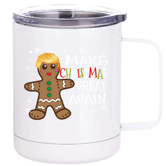 America Make Christmas Great Again Funny Trump Christmas Gift Front & Back 12oz Stainless Steel Tumbler Cup