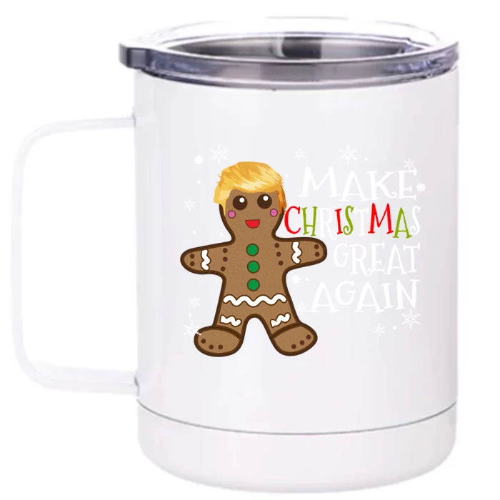 America Make Christmas Great Again Funny Trump Christmas Gift Front & Back 12oz Stainless Steel Tumbler Cup