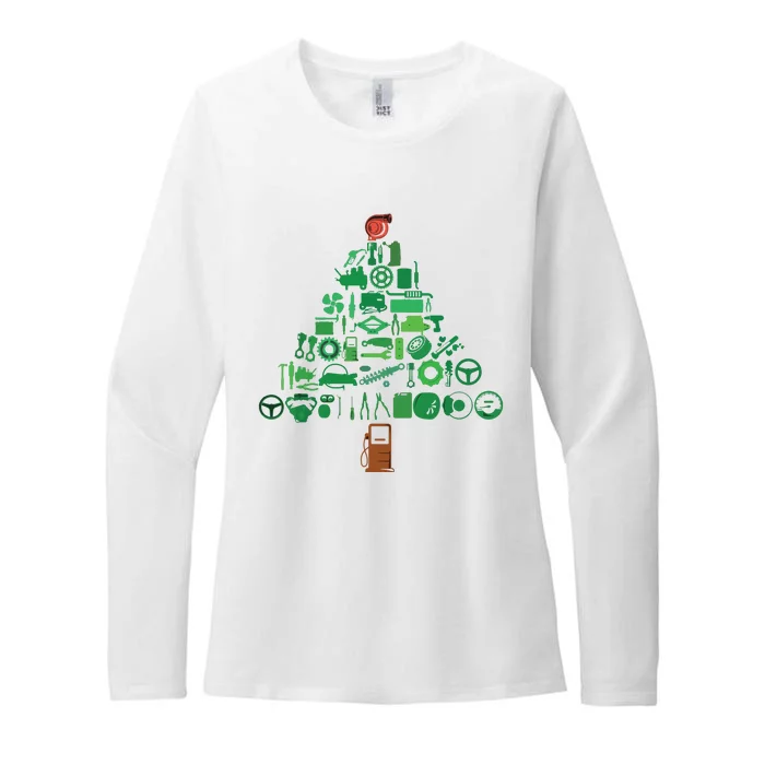 Auto Mechanic Car Engineer Holiday Christmas Tree Racing Fan Womens CVC Long Sleeve Shirt