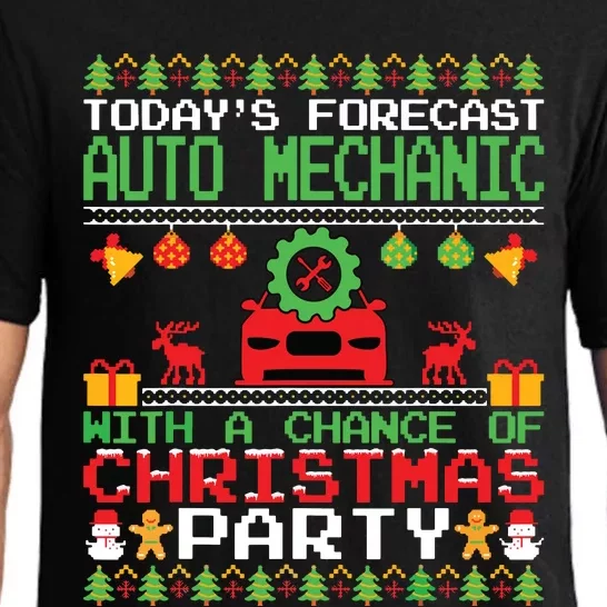 Auto Mechanic Christmas Party Car Mechanic Xmas Ugly Style Pajama Set