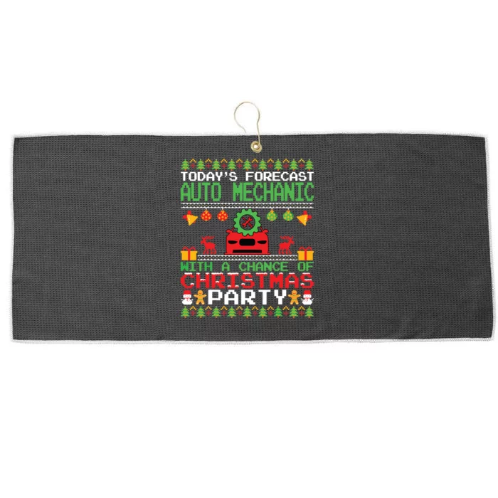 Auto Mechanic Christmas Party Car Mechanic Xmas Ugly Style Large Microfiber Waffle Golf Towel