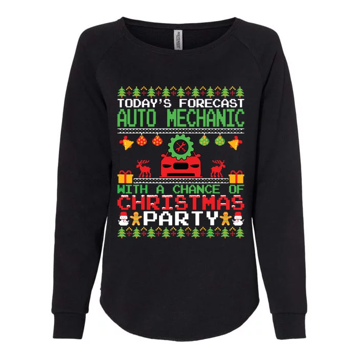 Auto Mechanic Christmas Party Car Mechanic Xmas Ugly Style Womens California Wash Sweatshirt