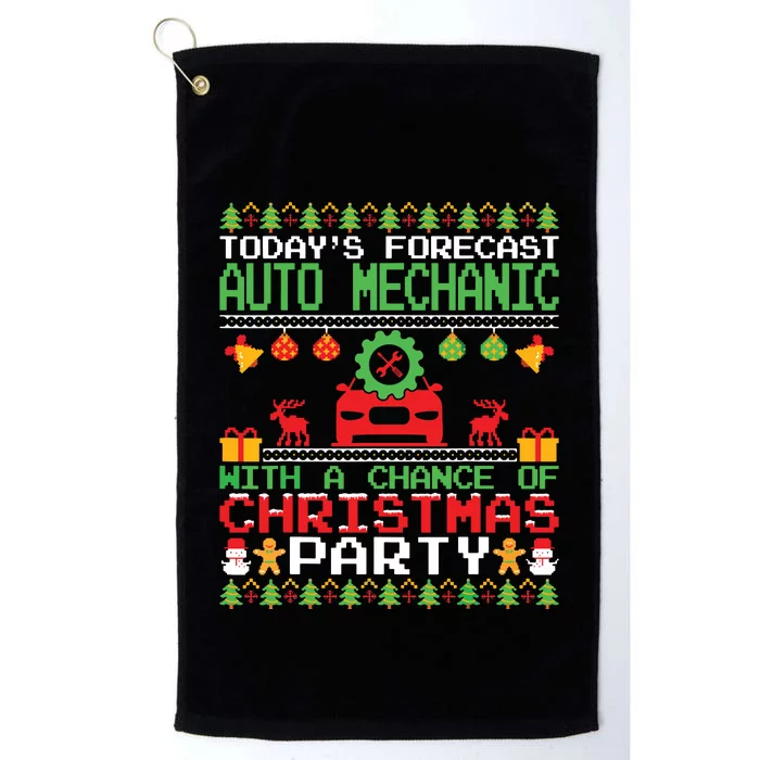 Auto Mechanic Christmas Party Car Mechanic Xmas Ugly Style Platinum Collection Golf Towel