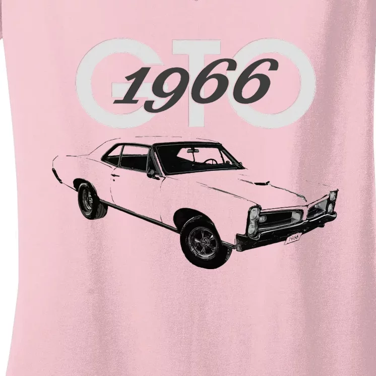 American Muscle Cars1966 Gto Classic Cars Car Guys 1960s Women's V-Neck T-Shirt