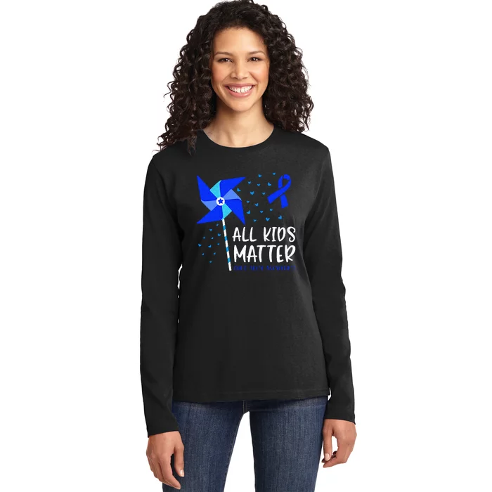 All Matter Child Abuse Prevention Awareness Pinwheel Ladies Long Sleeve Shirt