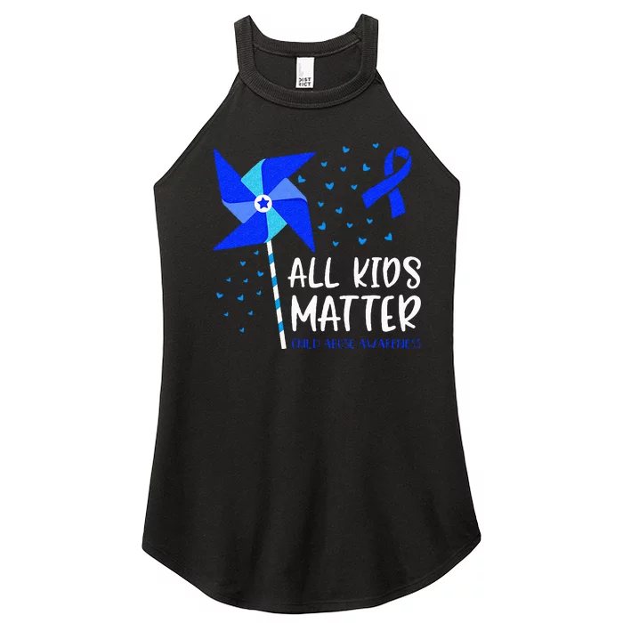 All Matter Child Abuse Prevention Awareness Pinwheel Women’s Perfect Tri Rocker Tank