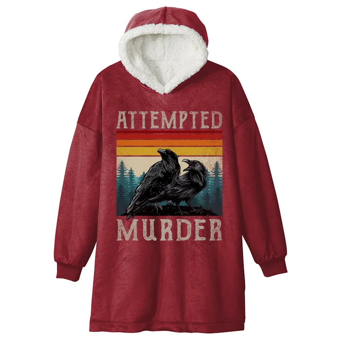 Attempted Murder Crows Hooded Wearable Blanket