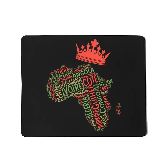 African Map Cloud Gift For Black History Month Mousepad