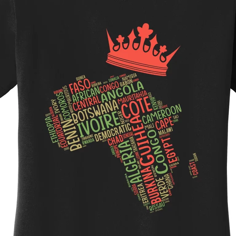 African Map Cloud Gift For Black History Month Women's T-Shirt