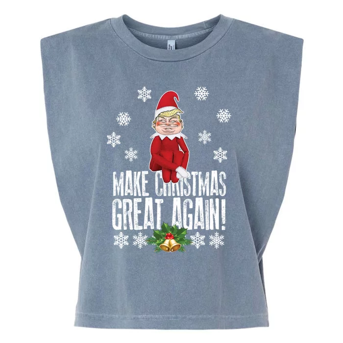 Awesome Make Christmas Great Again! Donald Trump Elf Great Gift Garment-Dyed Women's Muscle Tee