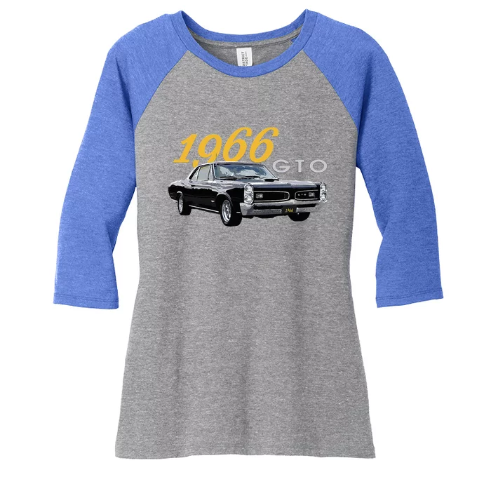 American Muscle Cars1966 Gto Classic Cars Car Guys 1960s Women's Tri-Blend 3/4-Sleeve Raglan Shirt