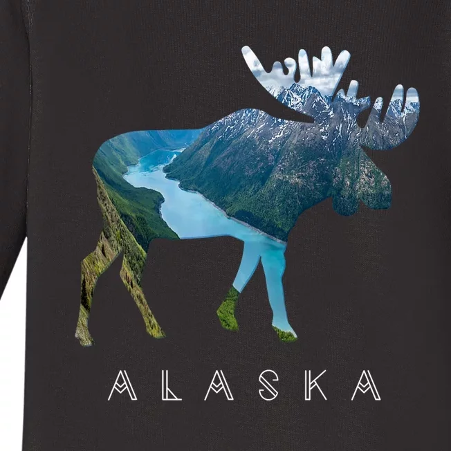 Alaska Moose Chugach National Forest State Park Souvenir Baby Long Sleeve Bodysuit