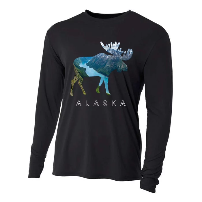 Alaska Moose Chugach National Forest State Park Souvenir Cooling Performance Long Sleeve Crew