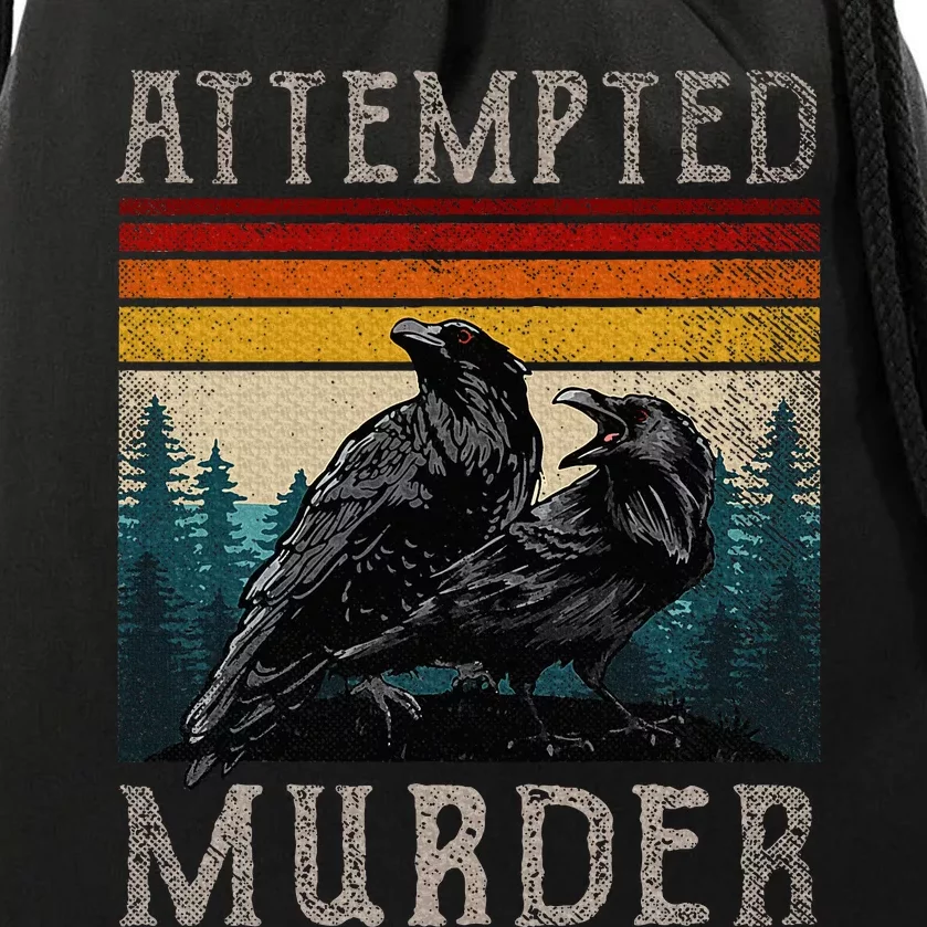 Attempted Murder Crows & Raven Edgar Allen Poe Drawstring Bag