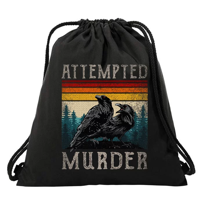 Attempted Murder Crows & Raven Edgar Allen Poe Drawstring Bag