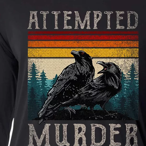 Attempted Murder Crows & Raven Edgar Allen Poe Cooling Performance Long Sleeve Crew