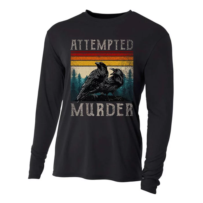 Attempted Murder Crows & Raven Edgar Allen Poe Cooling Performance Long Sleeve Crew