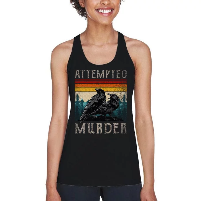 Attempted Murder Crows & Raven Edgar Allen Poe Women's Racerback Tank