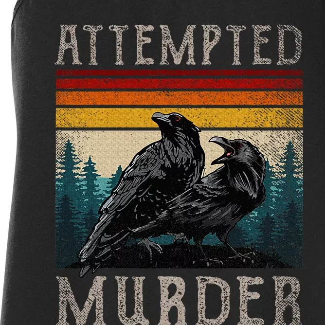 Attempted Murder Crows & Raven Edgar Allen Poe Women's Racerback Tank