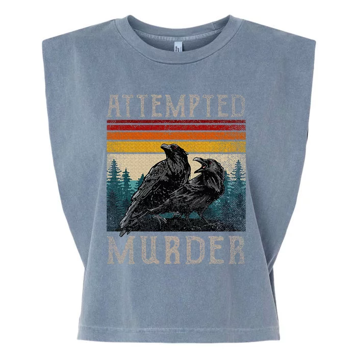 Attempted Murder Crows & Raven Edgar Allen Poe Garment-Dyed Women's Muscle Tee