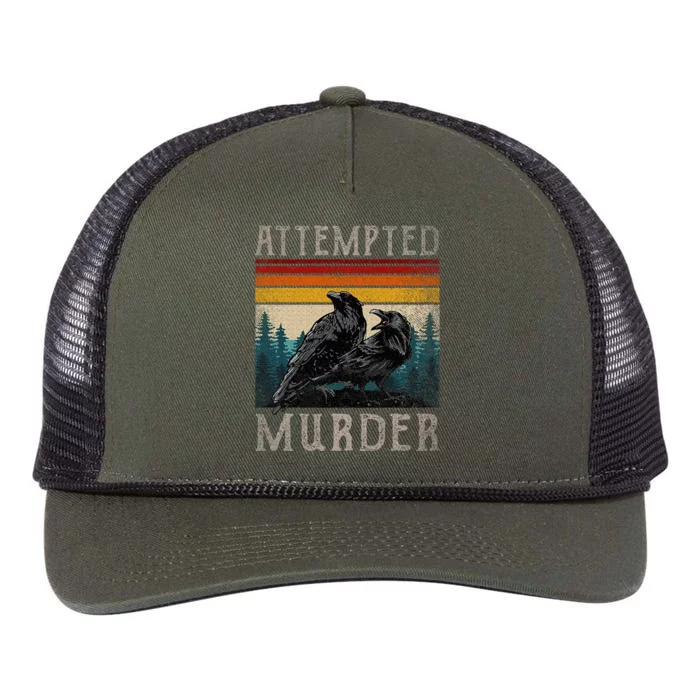 Attempted Murder Crows & Raven Edgar Allen Poe Retro Rope Trucker Hat Cap