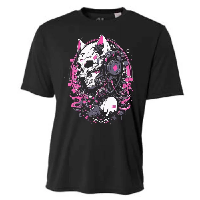 Anime Manga Cat Girl Aesthetic Techwear Harajuku Cooling Performance Crew T-Shirt