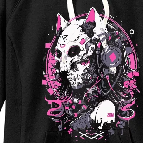 Anime Manga Cat Girl Aesthetic Techwear Harajuku Women's Fleece Hoodie