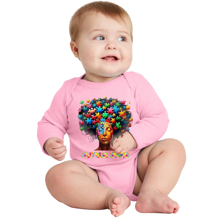 Autism Mom Colorful Puzzle Mother Autism Awareness Mama Gift Baby Long Sleeve Bodysuit