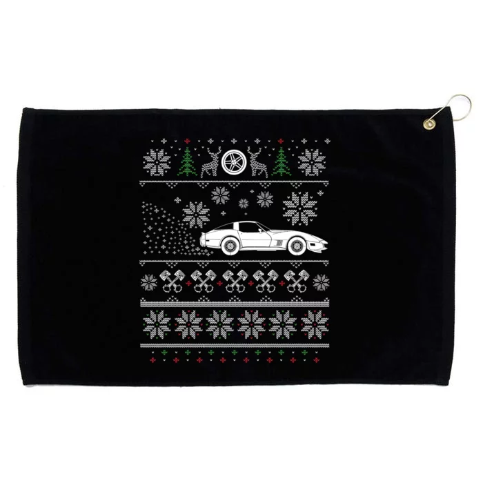 American Muscle Car Lovers Ugly Christmas Ugly Design Grommeted Golf Towel