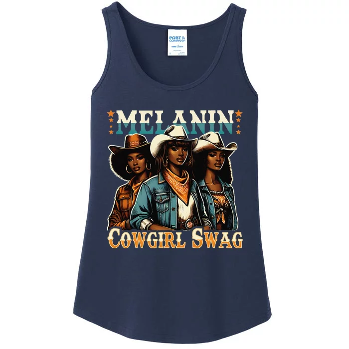 African Melanin Cowgirl Swag Black History Melanin Cowgirls Ladies Essential Tank