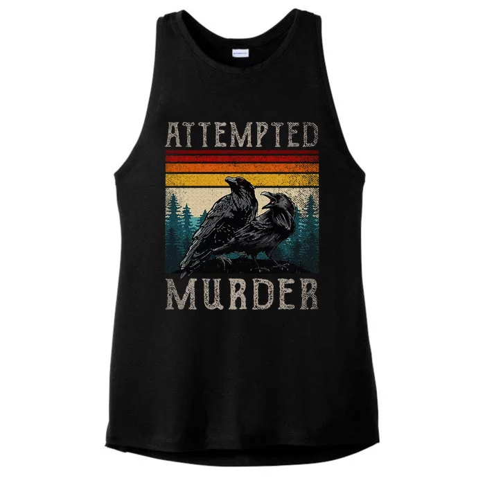 Attempted Murder Crows & Edgar Allen Poe Ladies Tri-Blend Wicking Tank