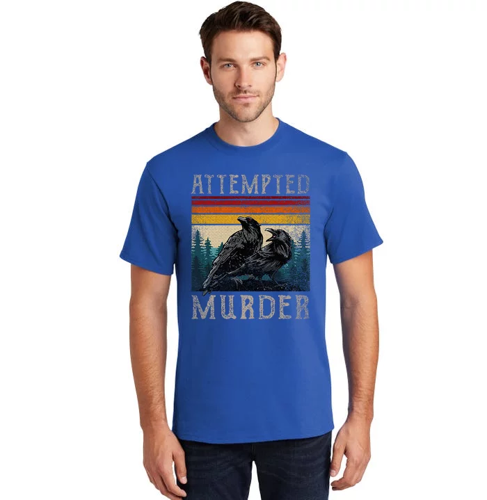 Attempted Murder Crows & Edgar Allen Poe Tall T-Shirt